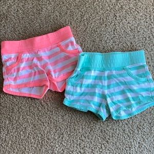 Carter’s girls striped neon shorts bundle 5T